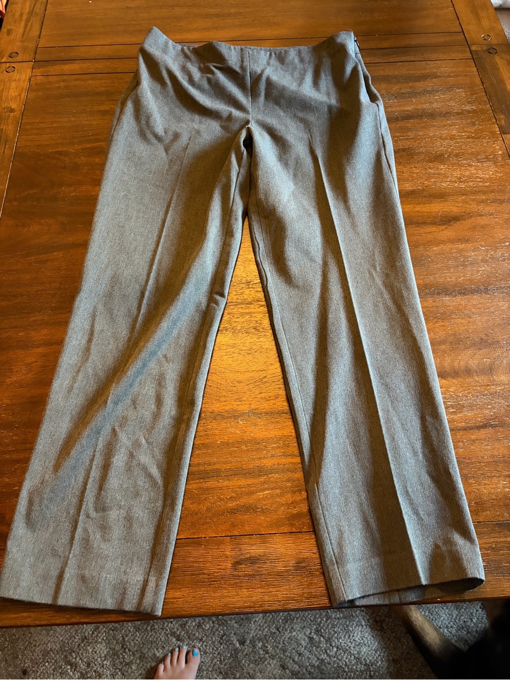 Talbots Classic Side Zip Gray Dress Pants Women’s Size 10 Straight Leg Career Tr